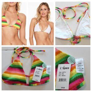 L Space Reversible Under The Sun Itty Swim Top Yellow Small Medium NWT